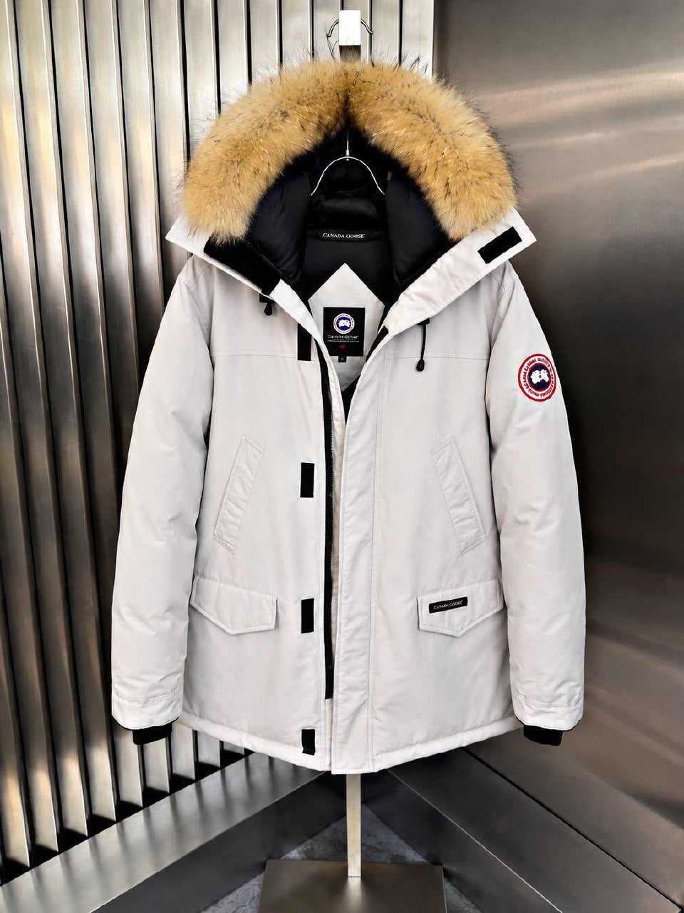 Canada Goose Jacket Flap-Pocket - White