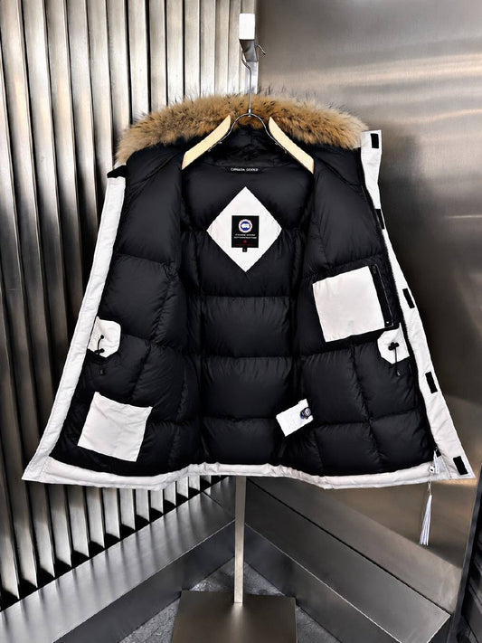Canada Goose Jacket Flap-Pocket - White