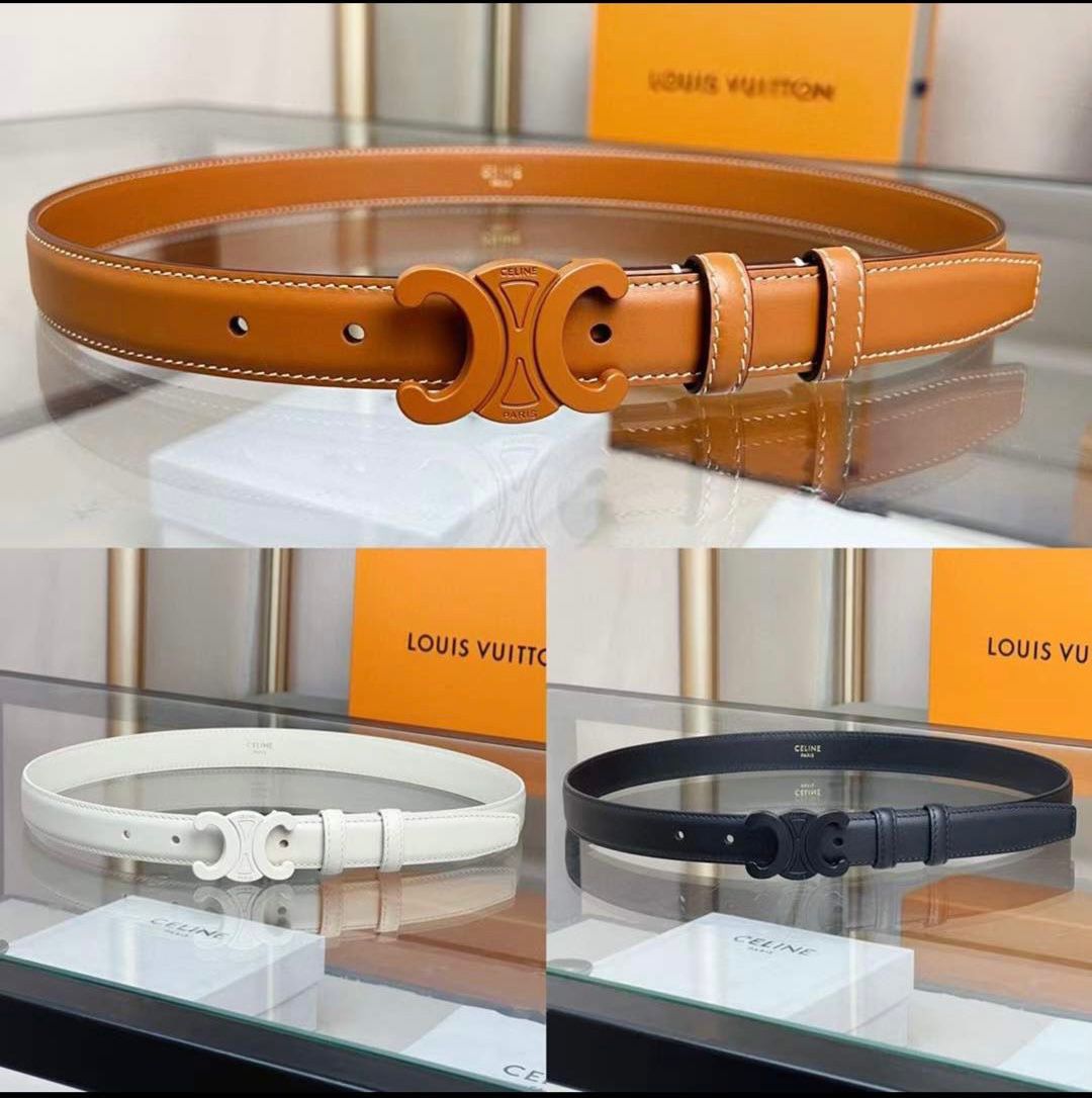 Celine Belt - White, Brown, Black