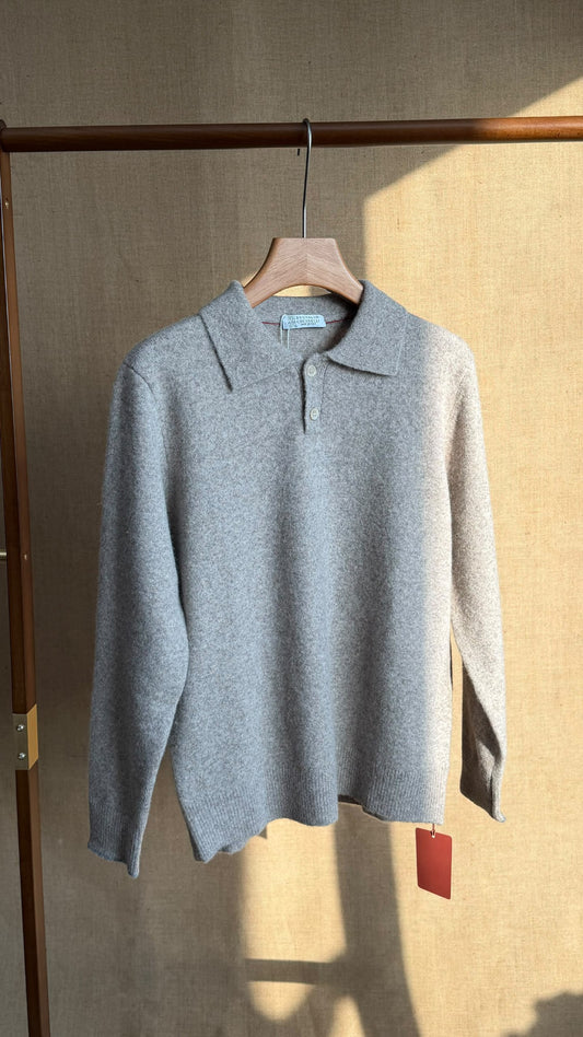 Brunello Cucinelli Polo Sweater - Grey, Blue, Beige