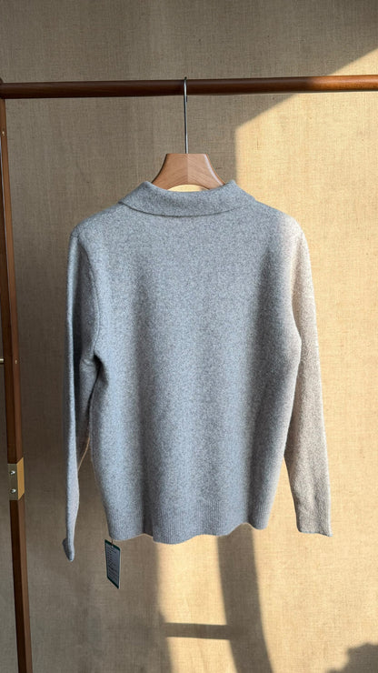 Brunello Cucinelli Polo Sweater - Grey, Blue, Beige