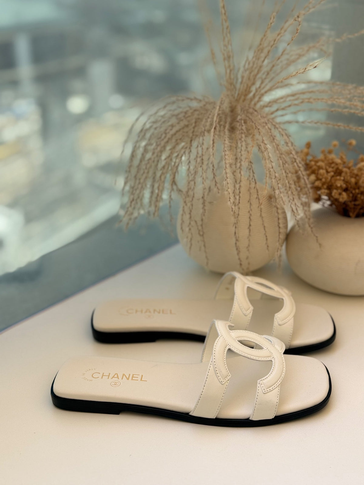 Chanel Slippers - White