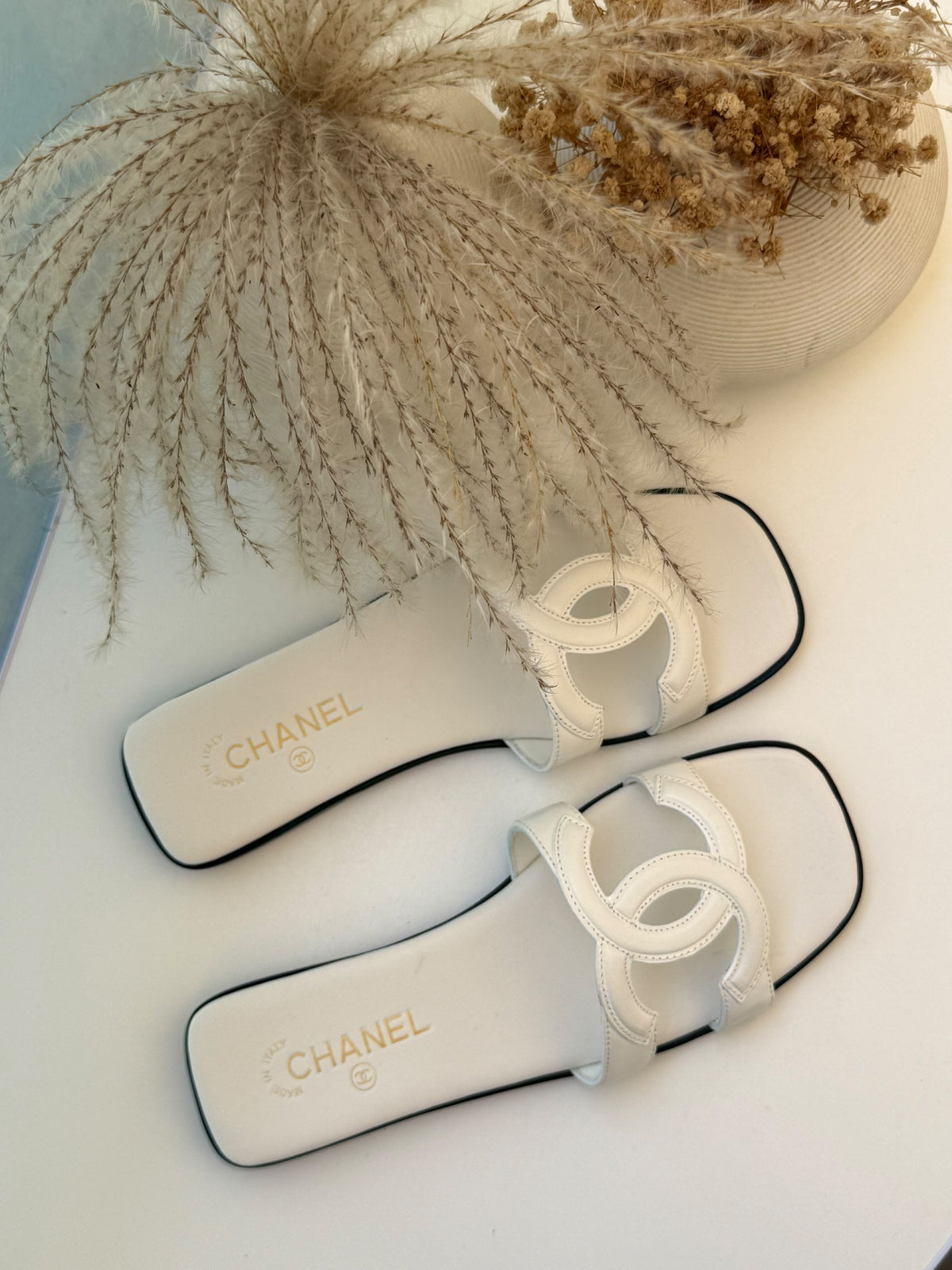 Chanel Slippers - White