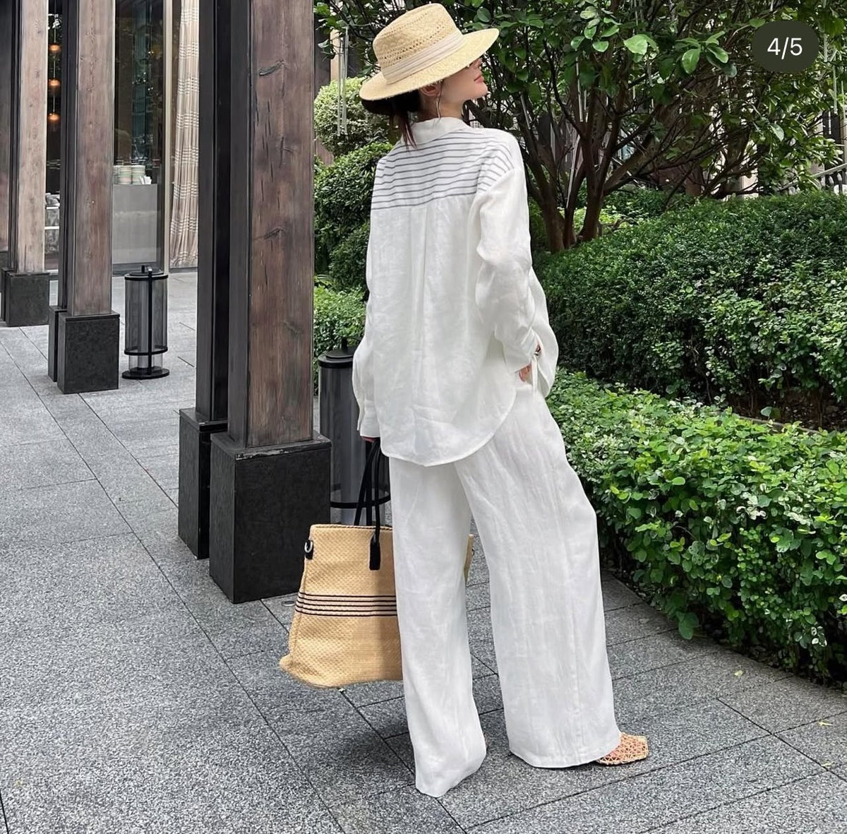 Loro Piana Stripe-Back Set - White