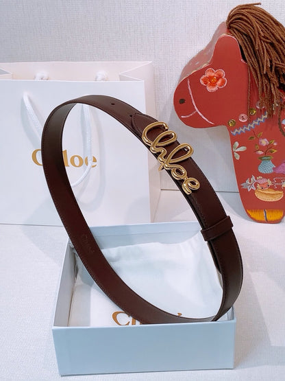 Chloé Compact Logo Belt - Brown