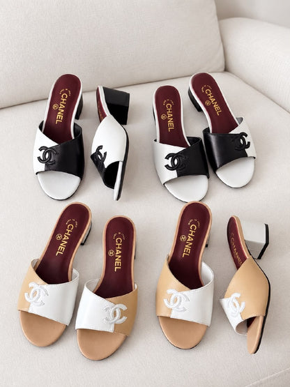 Chanel Heels - Beige & White, Black & White