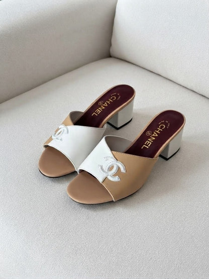 Chanel Heels - Beige & White, Black & White
