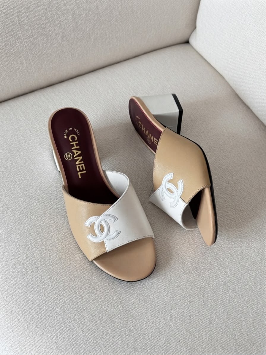 Chanel Heels - Beige & White, Black & White