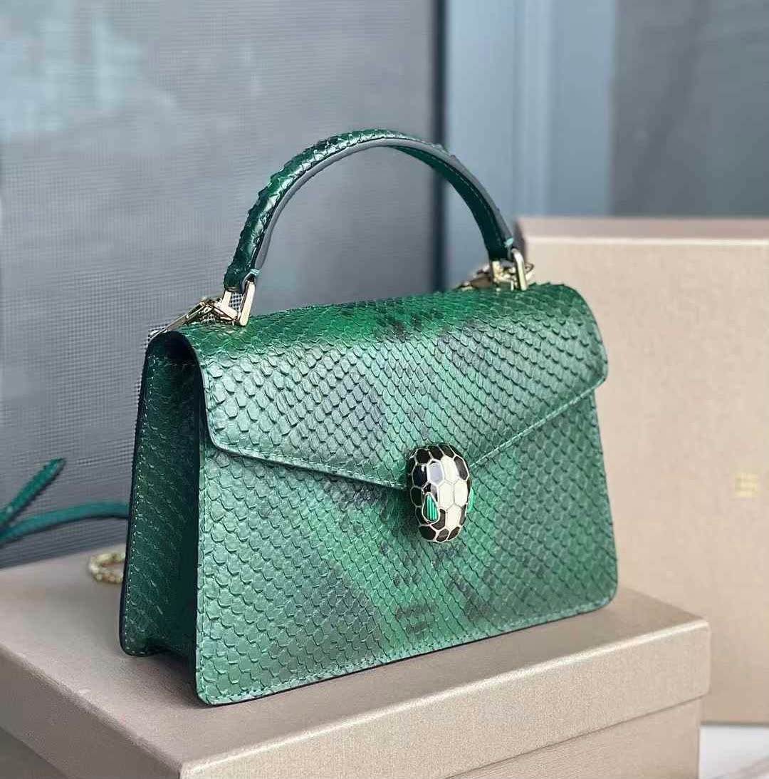 Bulgari Top Handle Shoulder Bag - Green