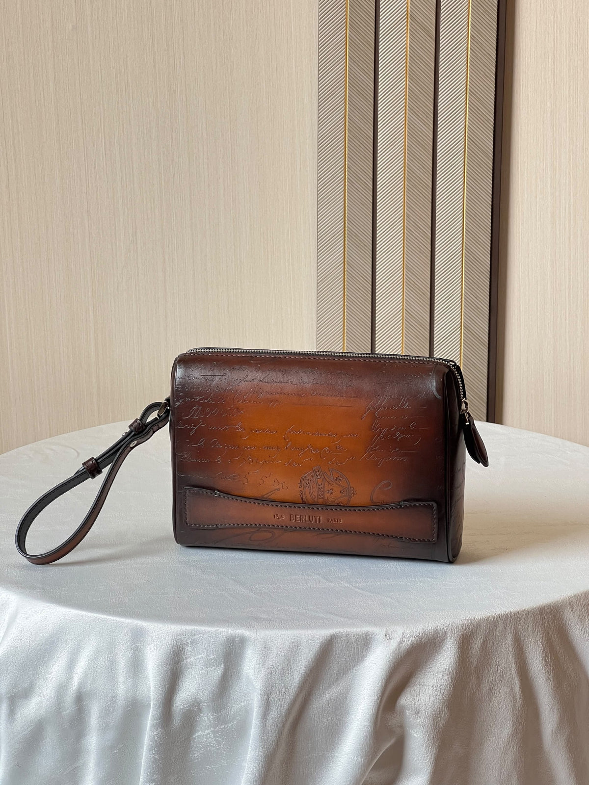 Berluti Clutch - Brown Embossed