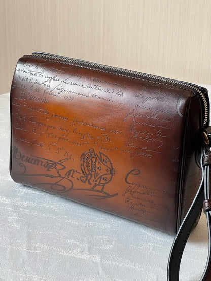 Berluti Clutch - Brown Embossed