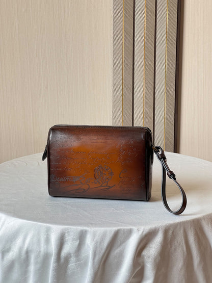 Berluti Clutch - Brown Embossed