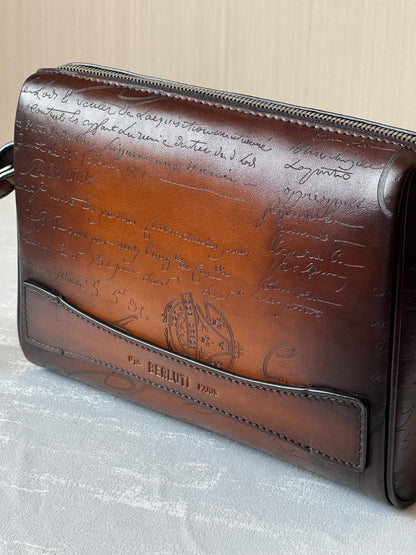 Berluti Clutch - Brown Embossed