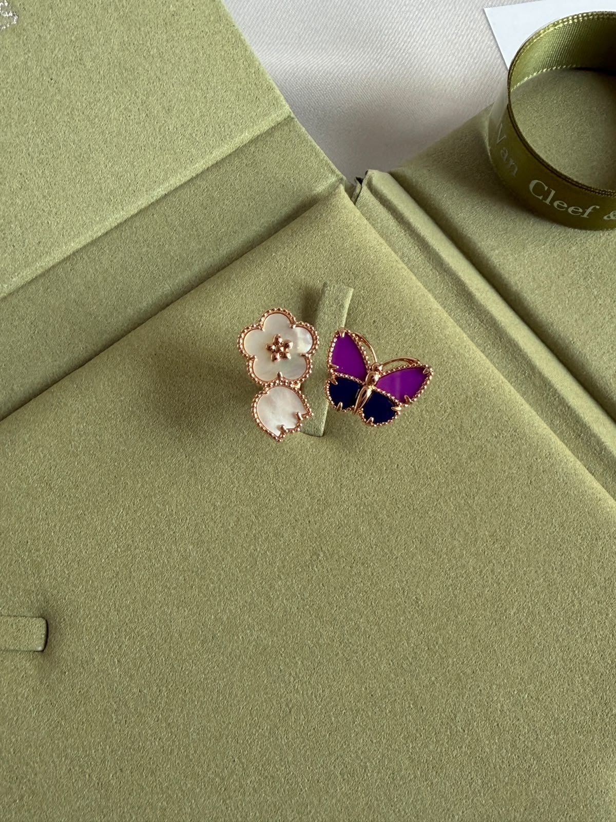 Van Cleef & Arpels Flower Butterfly Earrings - Multi