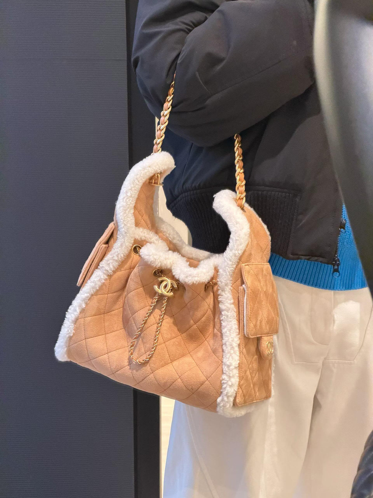 Chanel Quilted Tote Bag - Beige