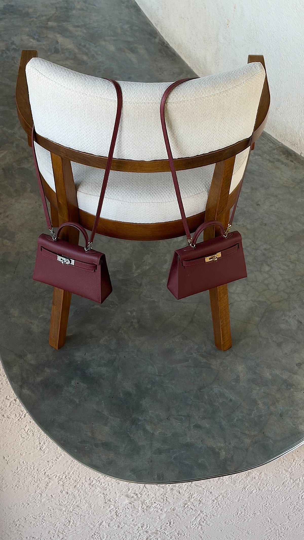 Hermes Mini Kelly Handbag - Burgundy