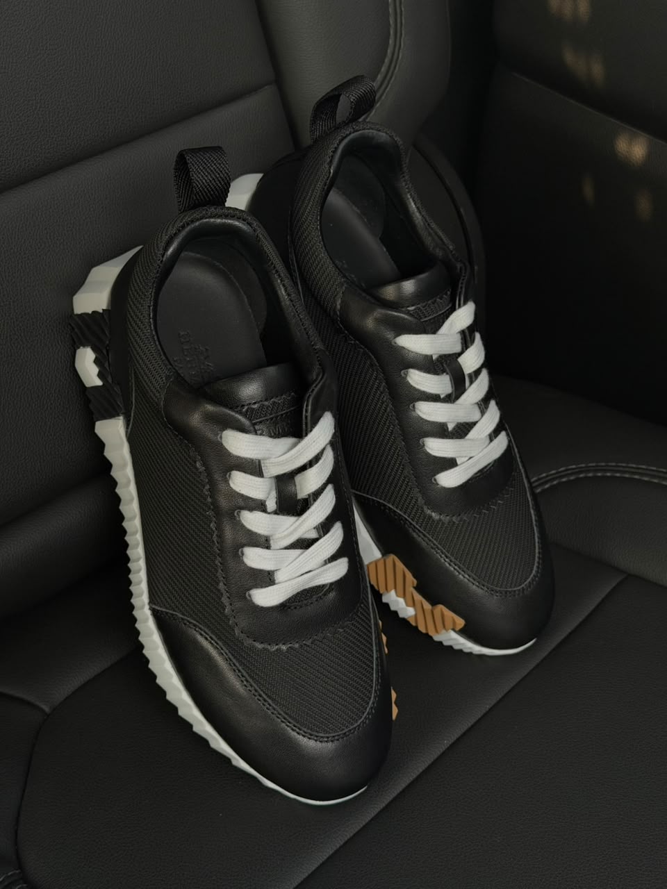 Hermes Ribbed Sole Sneakers - Black