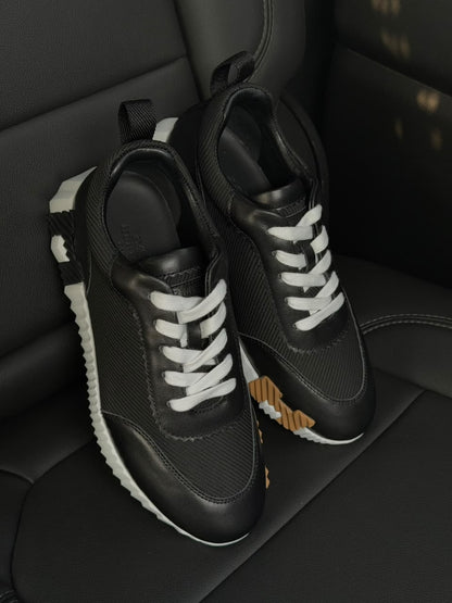Hermes Ribbed Sole Sneakers - Black