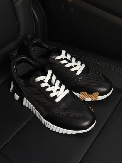 Hermes Ribbed Sole Sneakers - Black