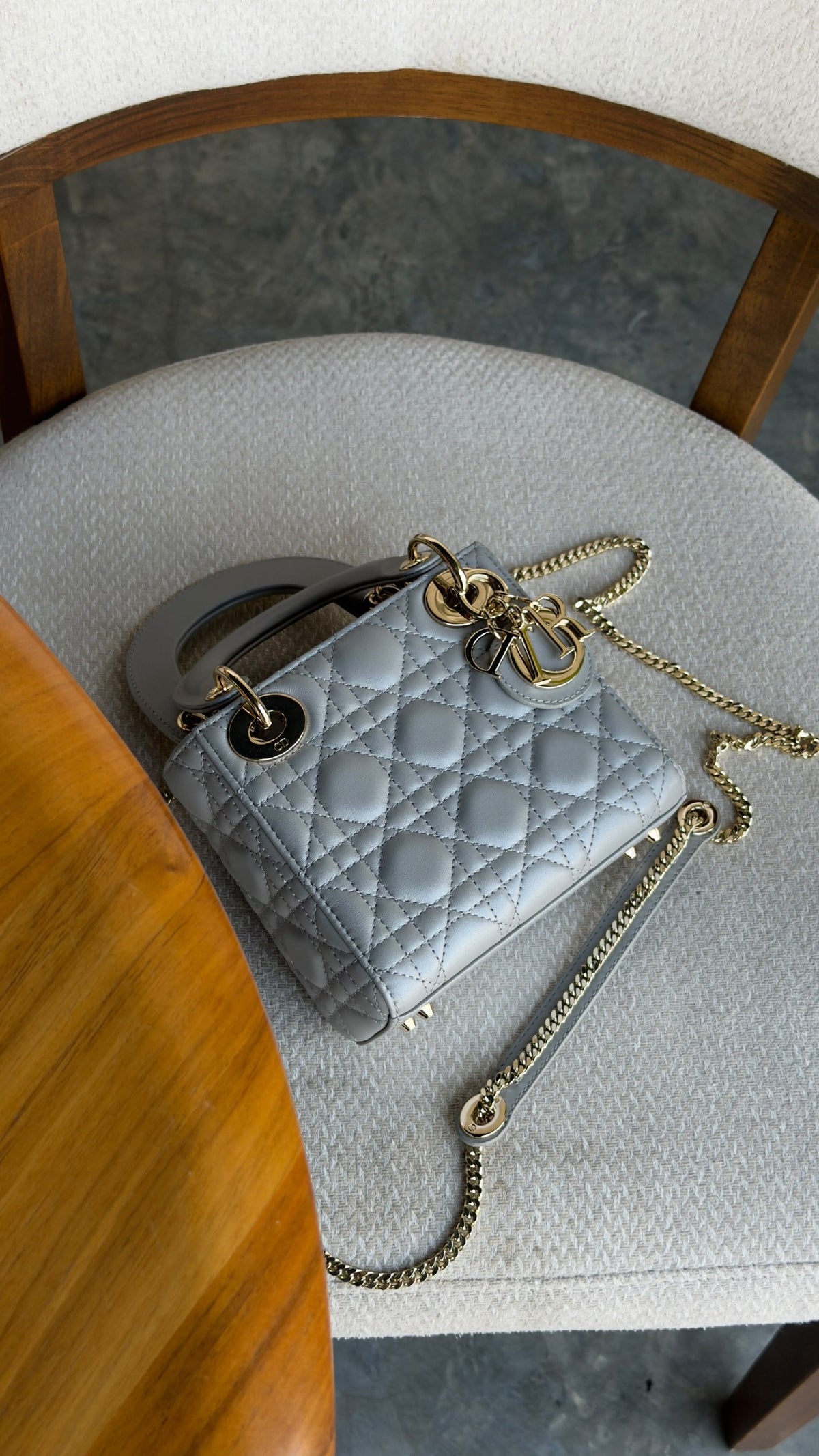 Dior Lady Dior Handbag - Grey
