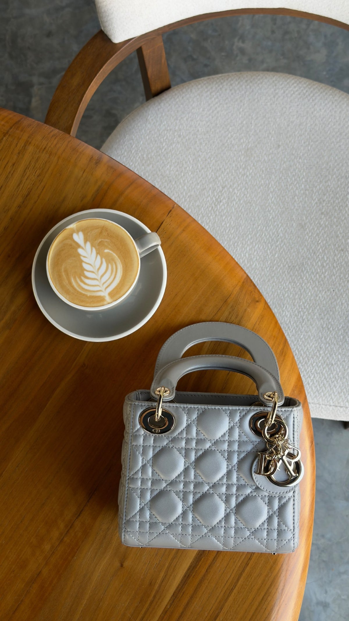 Dior Lady Dior Handbag - Grey