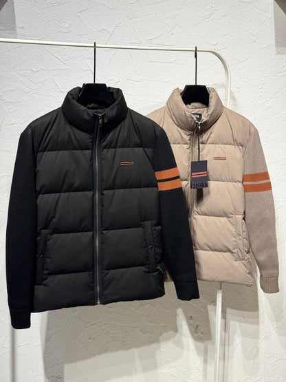 Zegna Puffer Jacket - Beige, Black