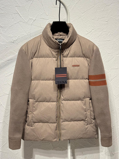 Zegna Puffer Jacket - Beige, Black