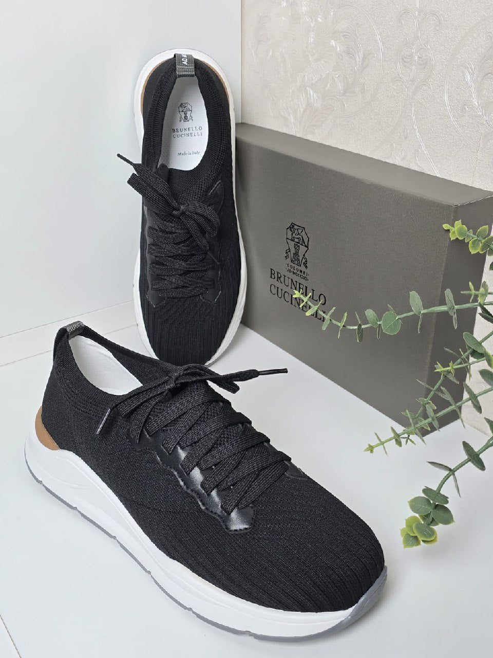Brunello Cucinelli Wave-Lace Sneakers - Black