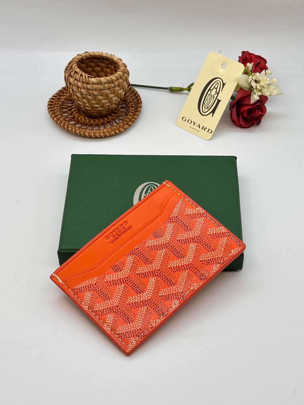 Goyard Card Holder - Orange & Red