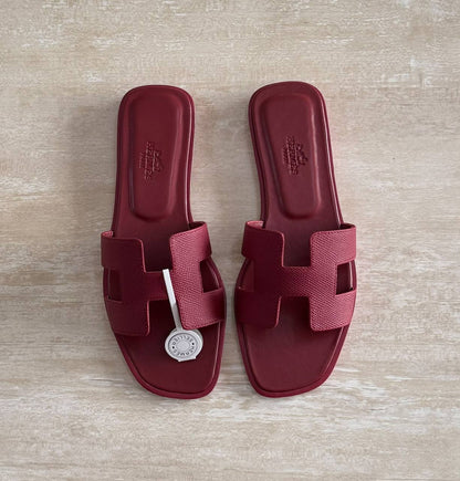 Hermes Slipper - Burgundy