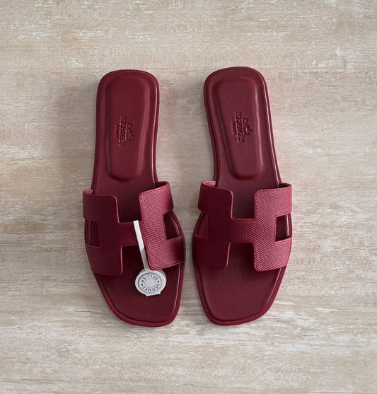 Hermes Slipper - Burgundy