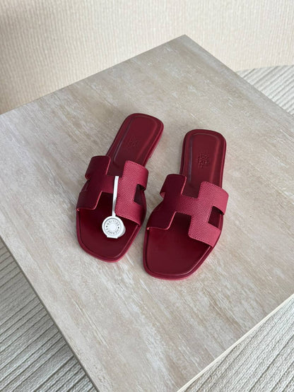 Hermes Slipper - Burgundy