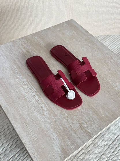 Hermes Slipper - Burgundy