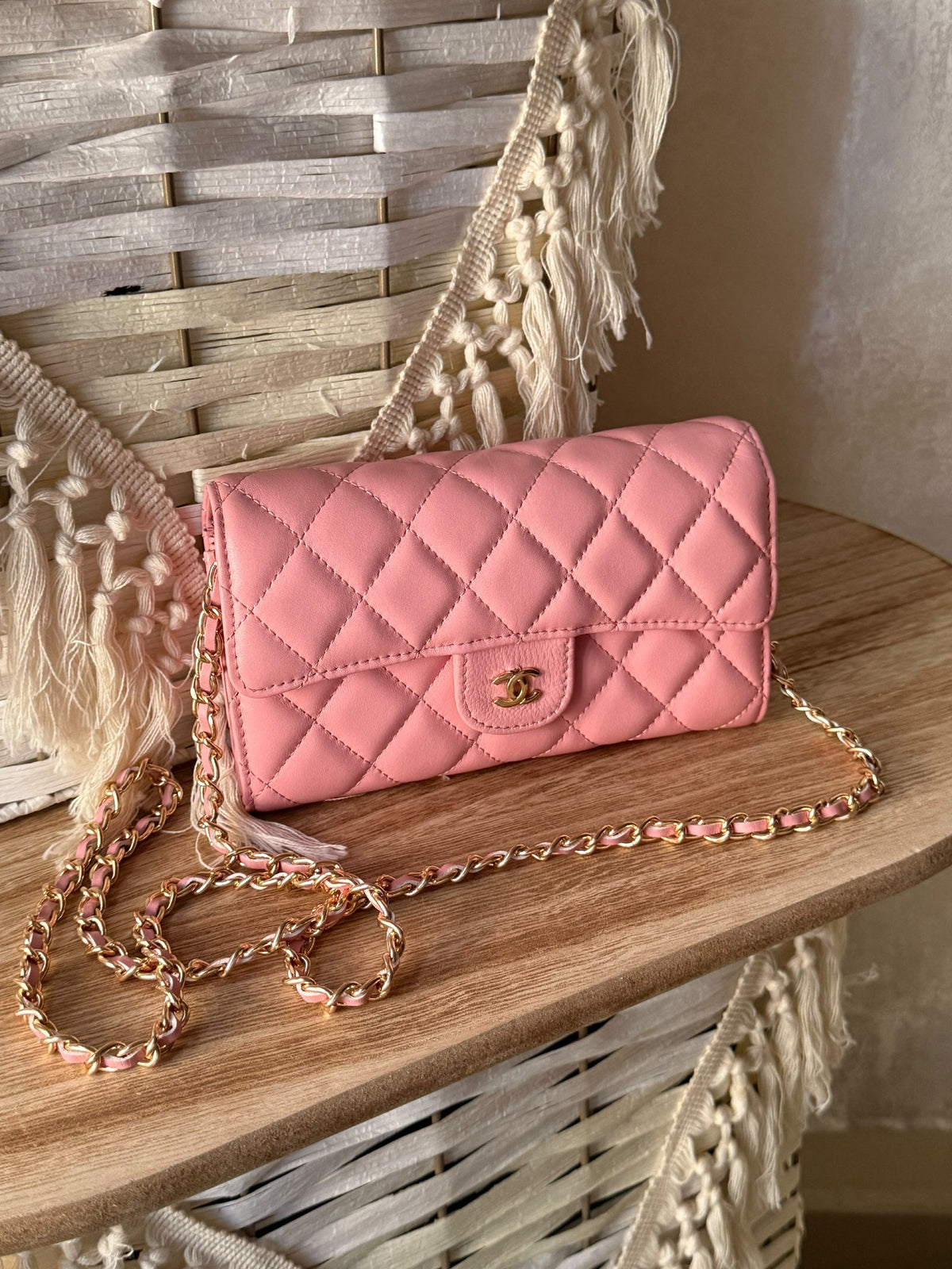 Chanel Quilted Flap Crossbody Bag - Pink