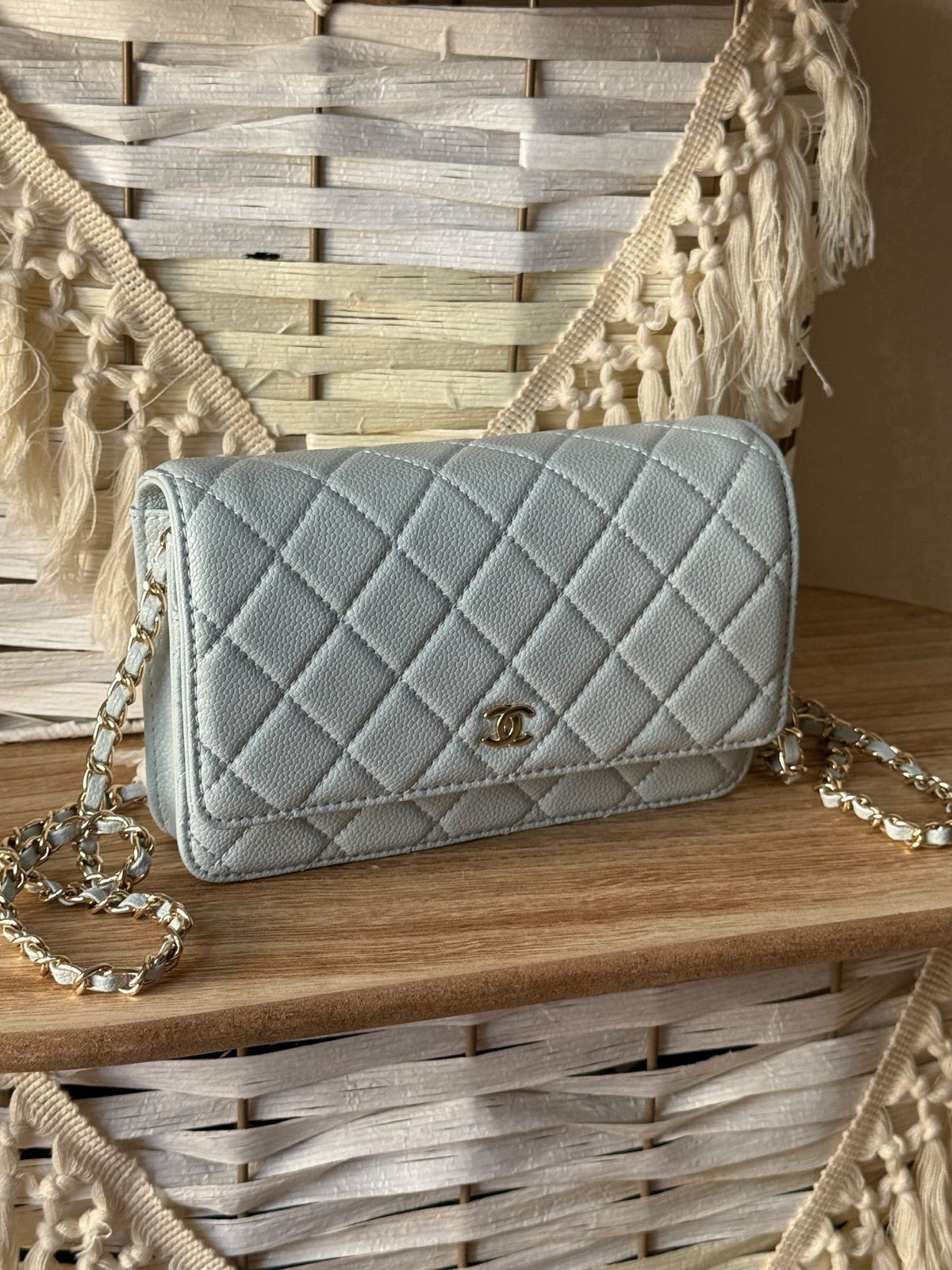 Hermès Quilted Shoulder Bag - Light Blue
