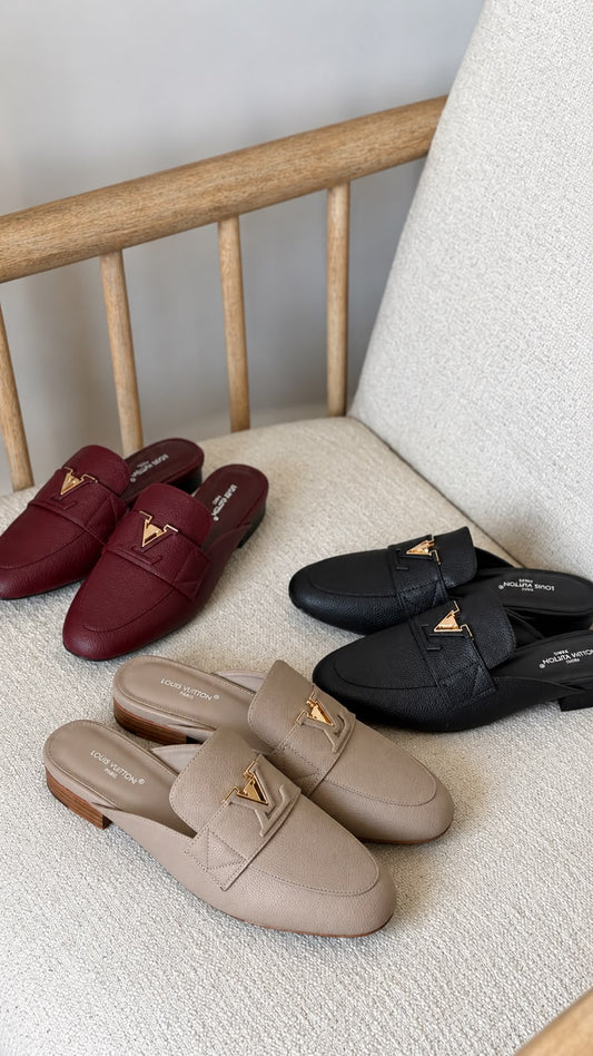 Louis Vuitton Mule - Burgundy, Black, Beige