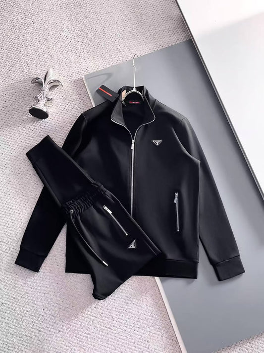 Prada Zip-Pocket Tracksuit - Black