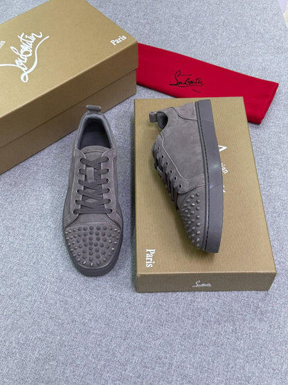 Christian Louboutin Sneakers - Grey Suede & Studded