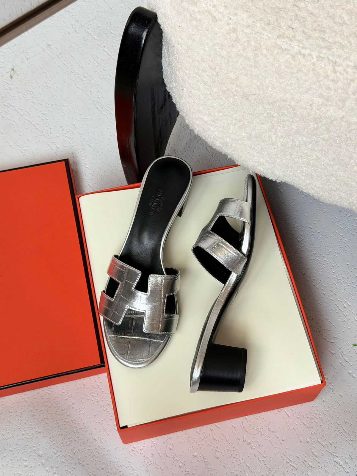 Hermès H-Strap Heels - Silver