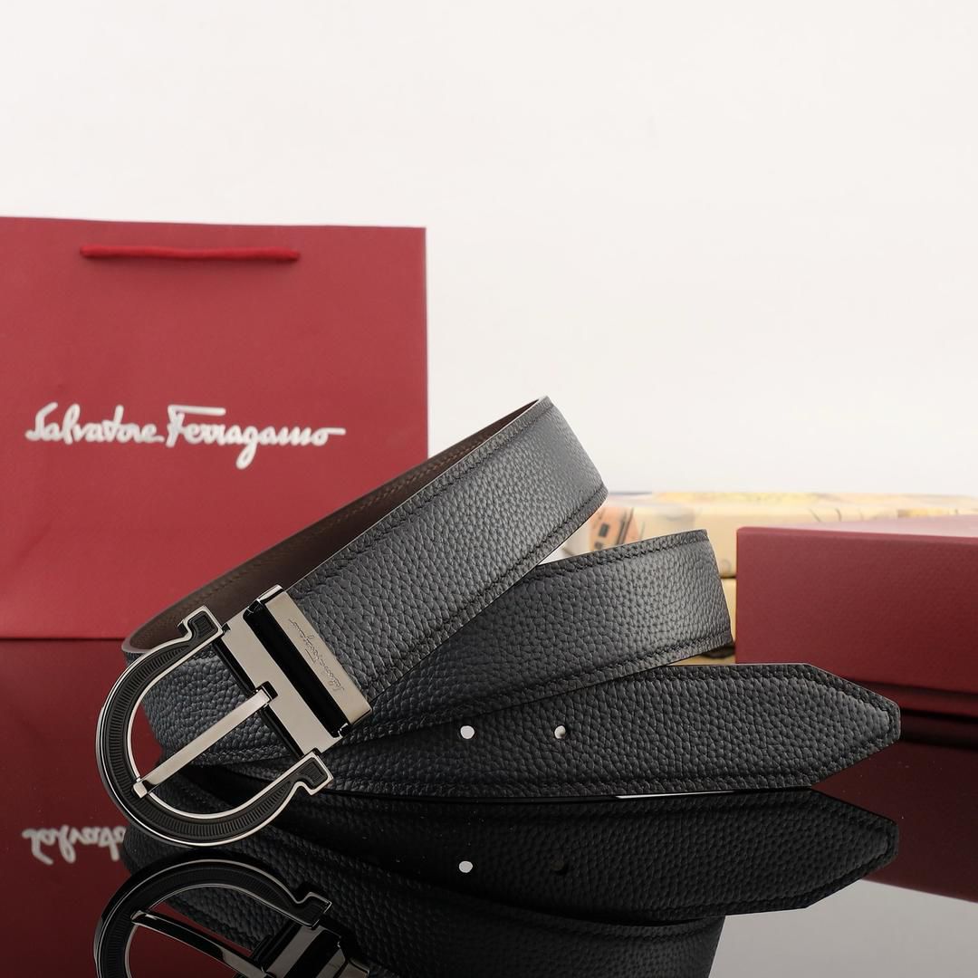 Salvatore Ferragamo Horseshoe Buckle Belt - Black