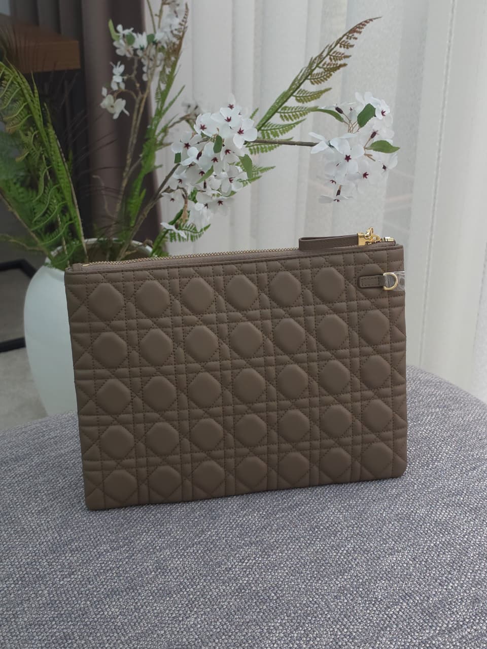 Christian Dior Quilted Clutch - Beige