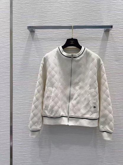 Chanel Diamond-Quilted Tracksuit - White