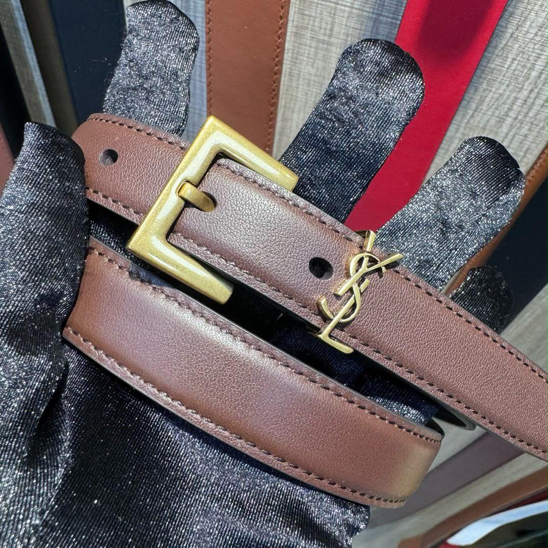 YSL Belt - Brown