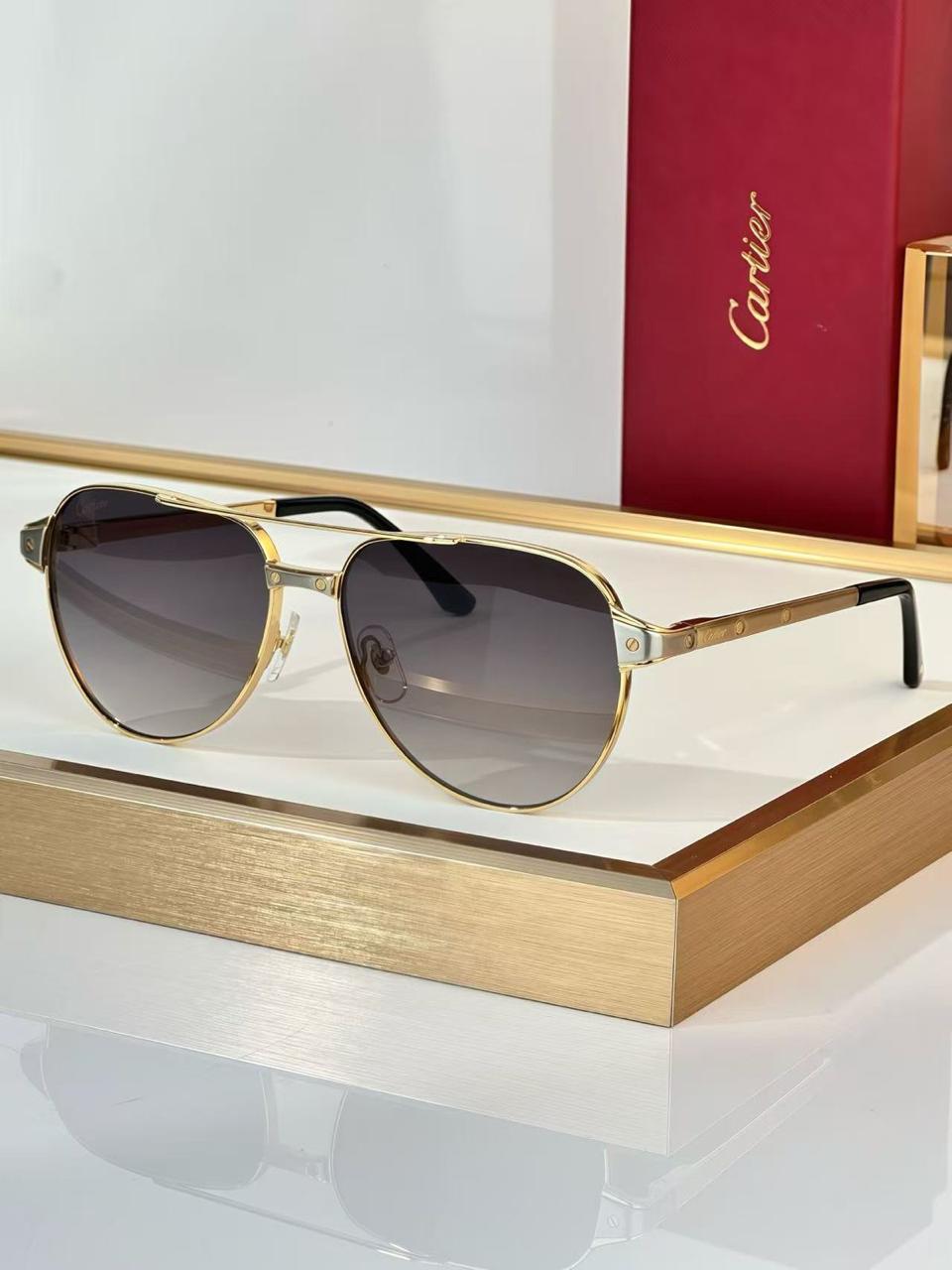 Cartier Sunglasses Rounded Aviator - 
