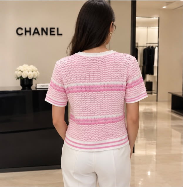Chanel Knitted T-Shirt - Pink