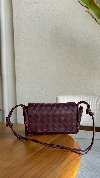 Bottega Veneta Notturno Crossbody Bag - Burgundy