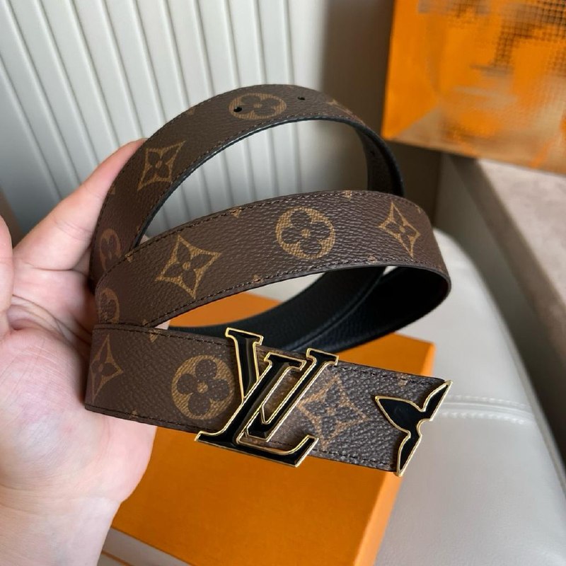 Louis Vuitton Initial Buckle Belt - Brown Monogram