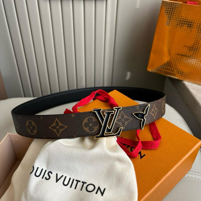 Louis Vuitton Initial Buckle Belt - Brown Monogram