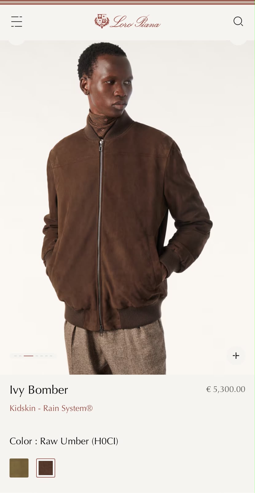 Loro Piana Ribbed Bomber Jacket - Brown