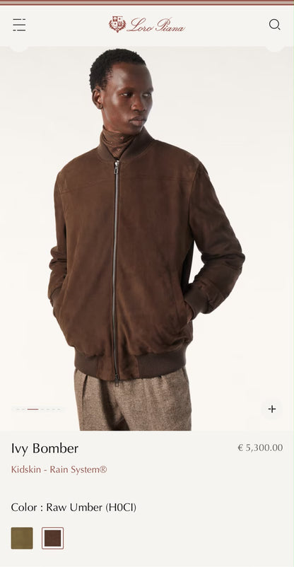 Loro Piana Ribbed Bomber Jacket - Brown